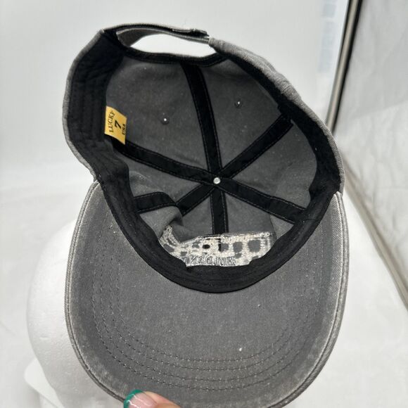 Holden Beach Hat Adult One Size Gray Strap Back Cap North Carolina USA flag - Picture 6 of 7